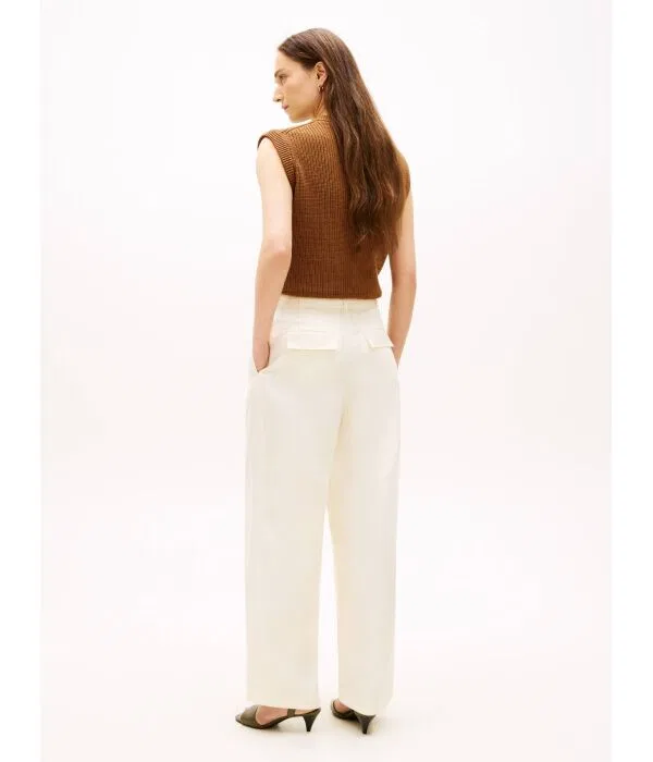 Женские брюки из льна Carrot Fit Tommy Hilfiger, Crema — фото 3