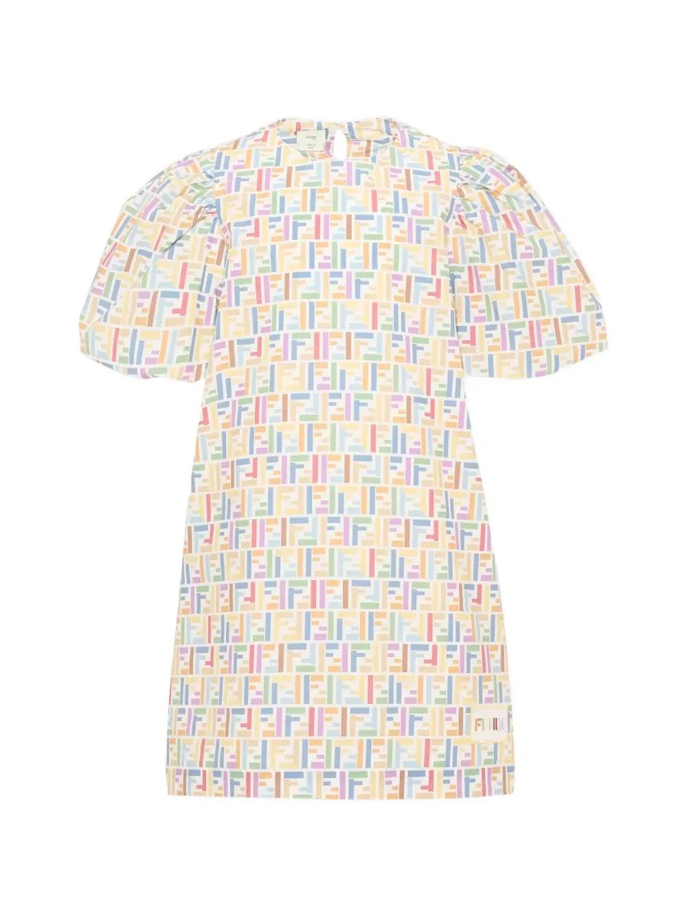 Мини-платье с подкладкой и логотипом FF Fendi Kids, белый