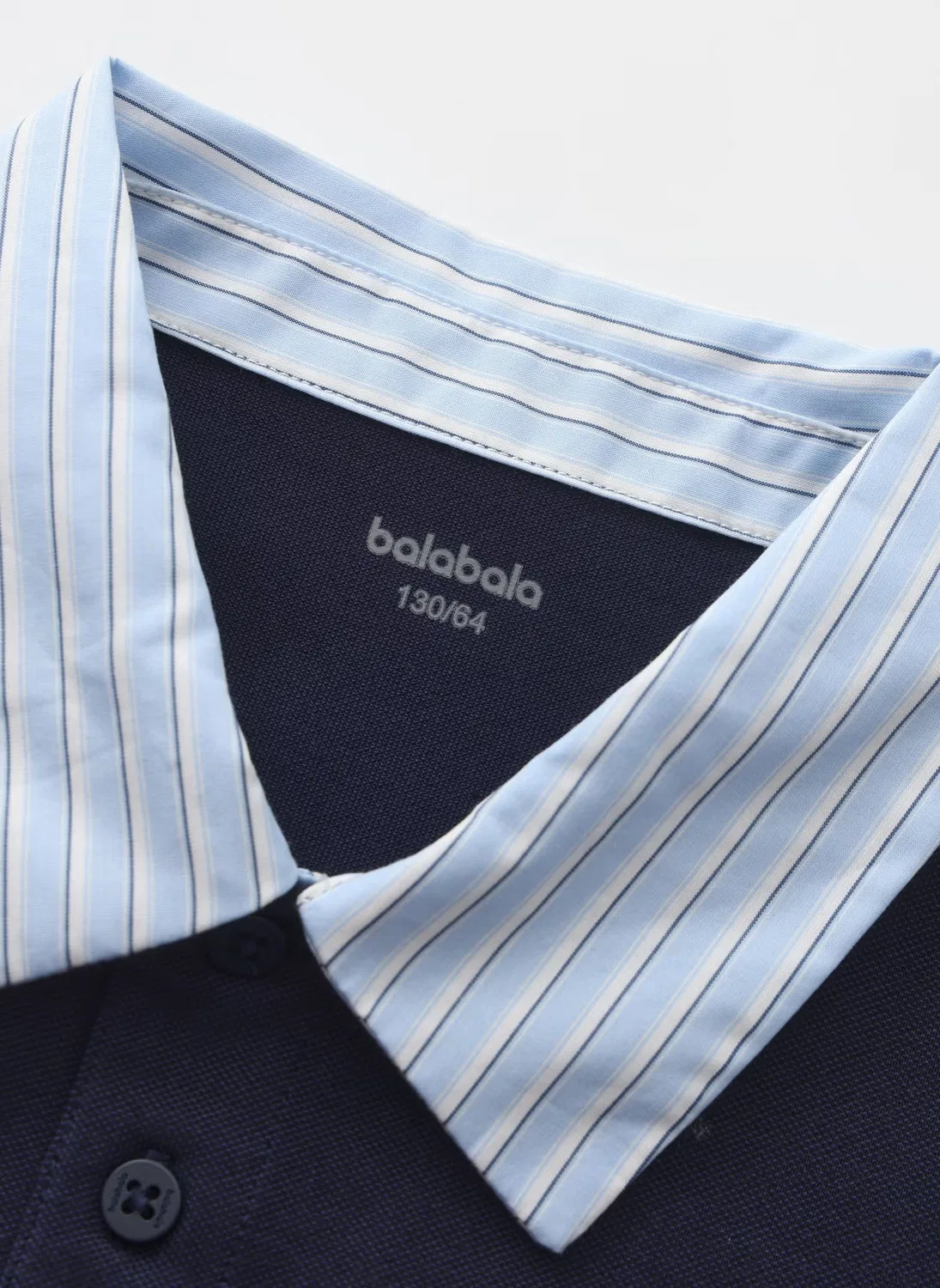Футболка с коротким рукавом и воротником, модель Lapel, Balabala, темно-синий — фото 3