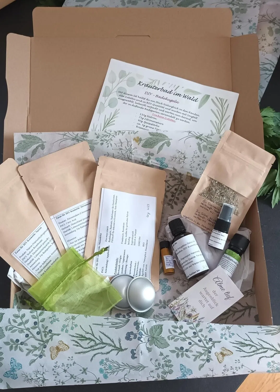 Набор для создания бомбочек для ванны Herb Bath in the Forest, SpiritNatura, органические ингредиенты с эвкалиптом, розмарином и шалфеем — фото 4