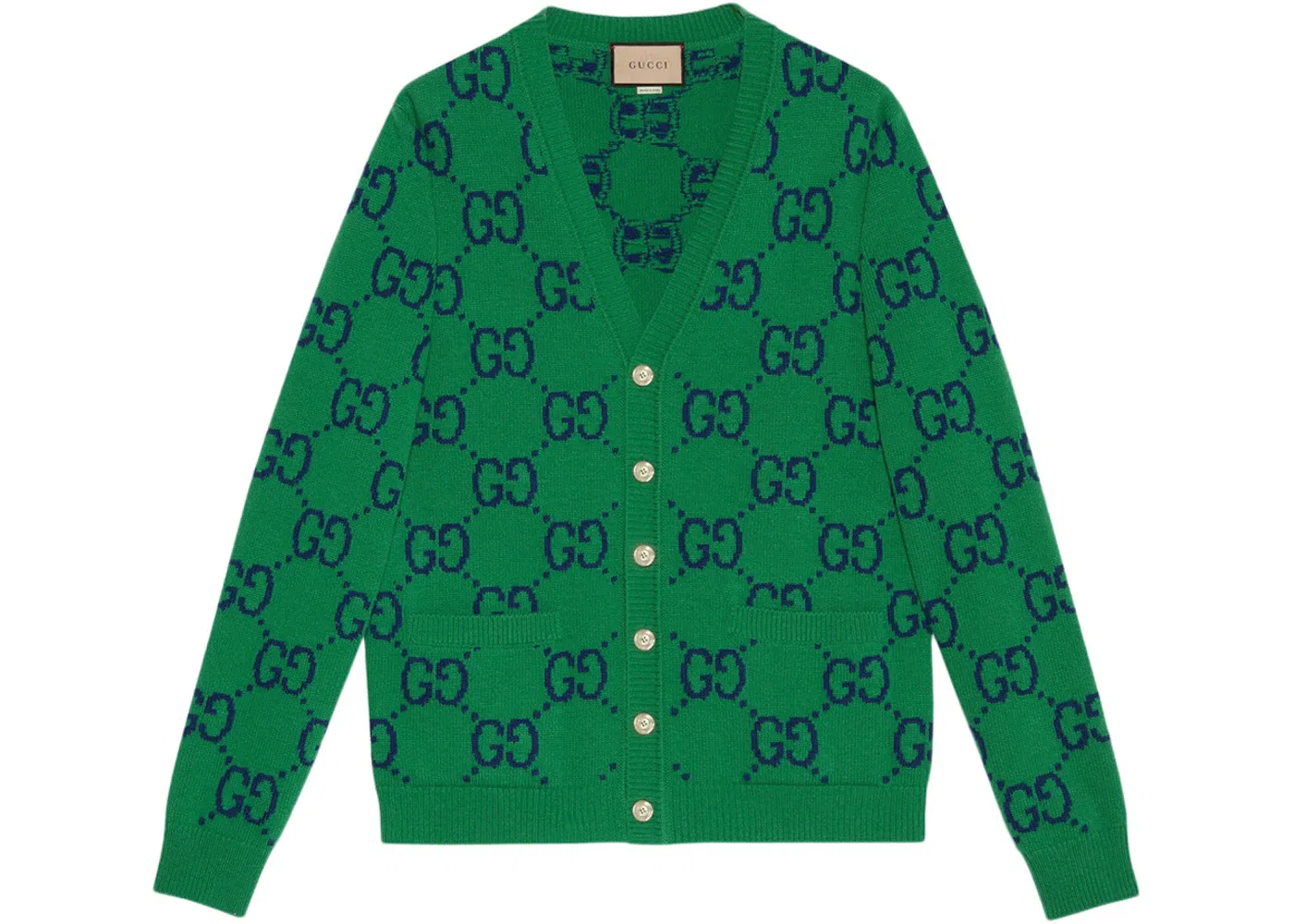 Мужской кардиган с принтом Gucci Cardigan, Green/Blue