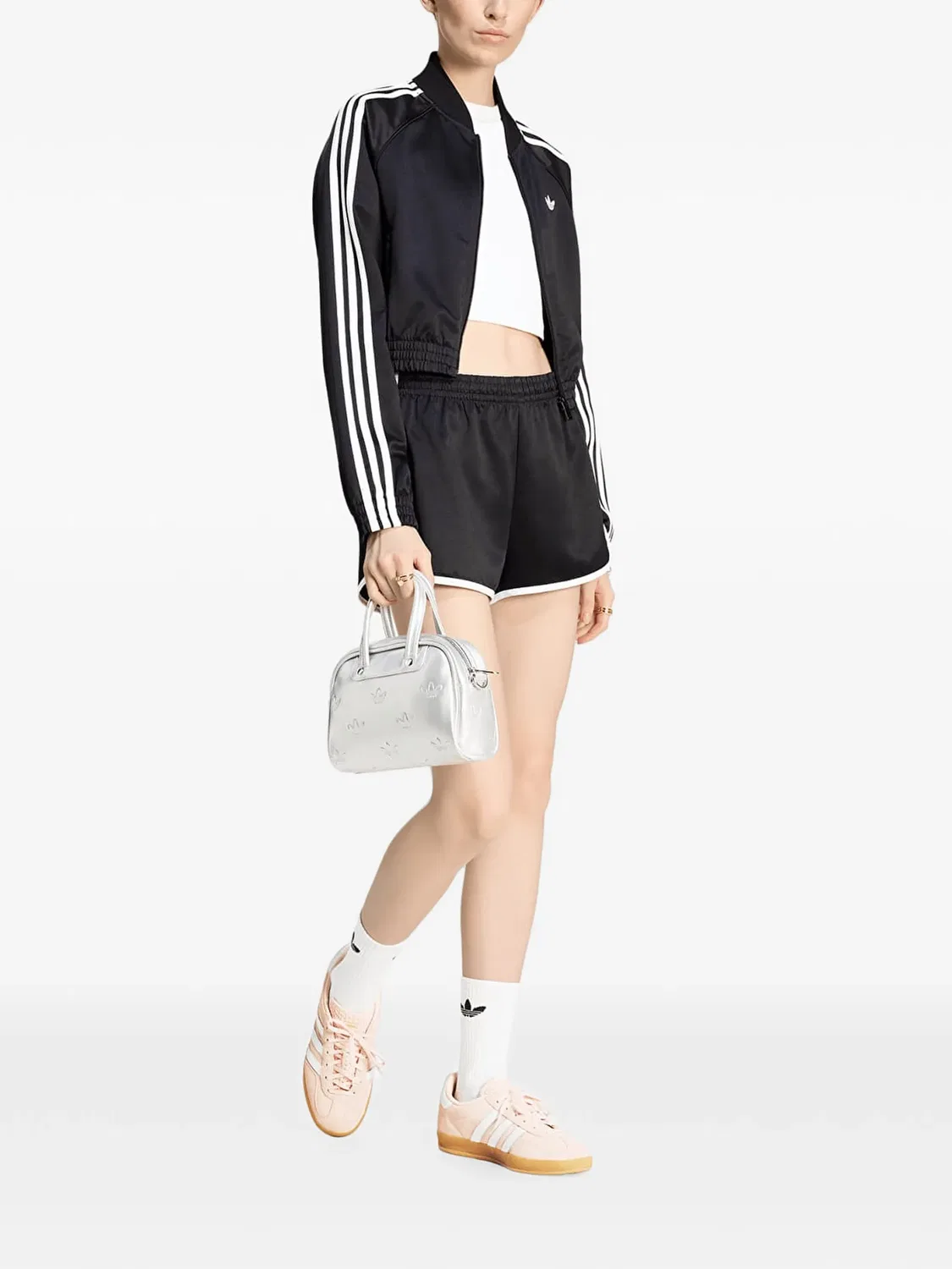 Атласная куртка Satin SST Adidas, черный — фото 2