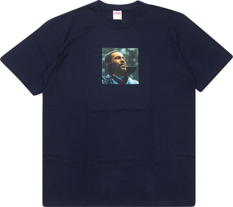

Футболка Supreme Marvin Gaye Tee 'Navy', синий