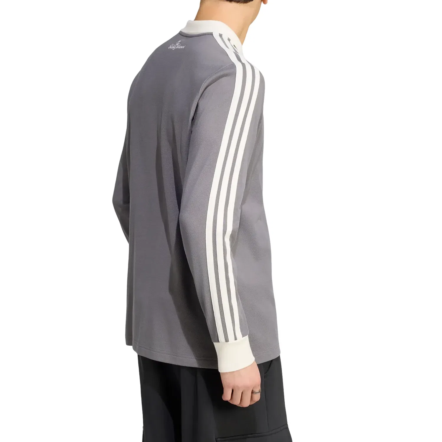 Мужское поло с длинным рукавом Adidas x Mercedes-AMG Petronas Formula 1 Team Silver Arrows Icon Polo 'Granite', серый — фото 3