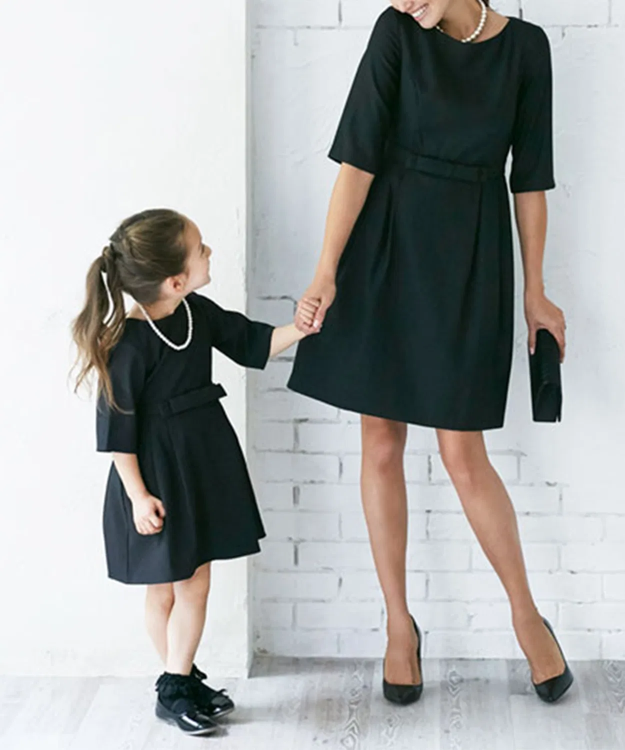 Детское платье-трапеция с поясом-бантом A-силуэта DRESS LAB, Black
