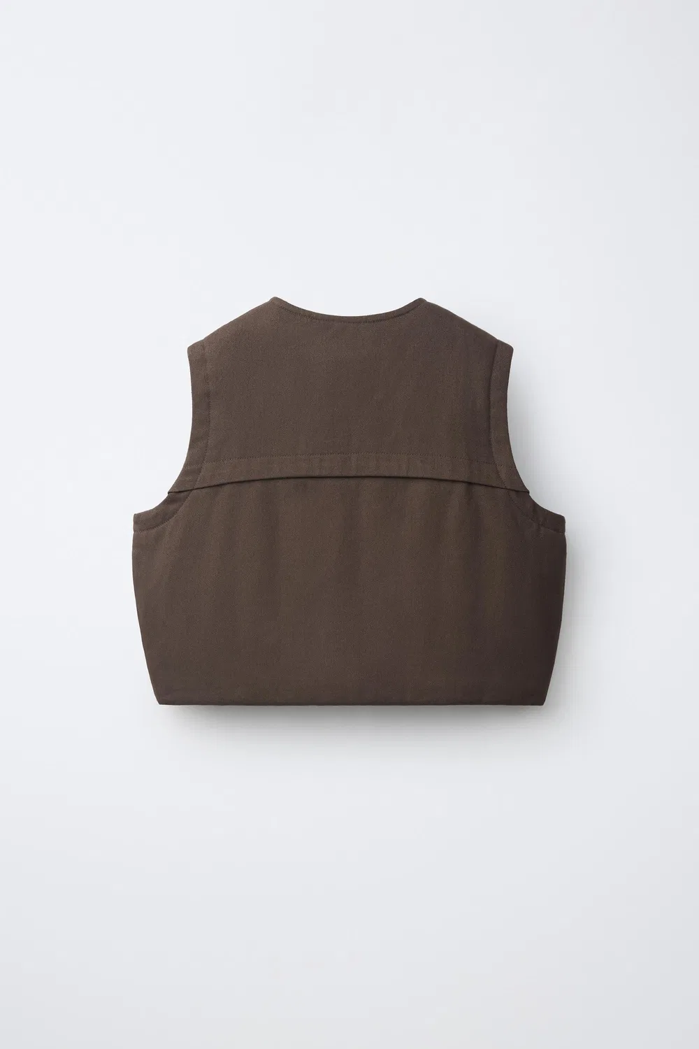 Большой стеганый жилет ZARA, Brown — фото 2
