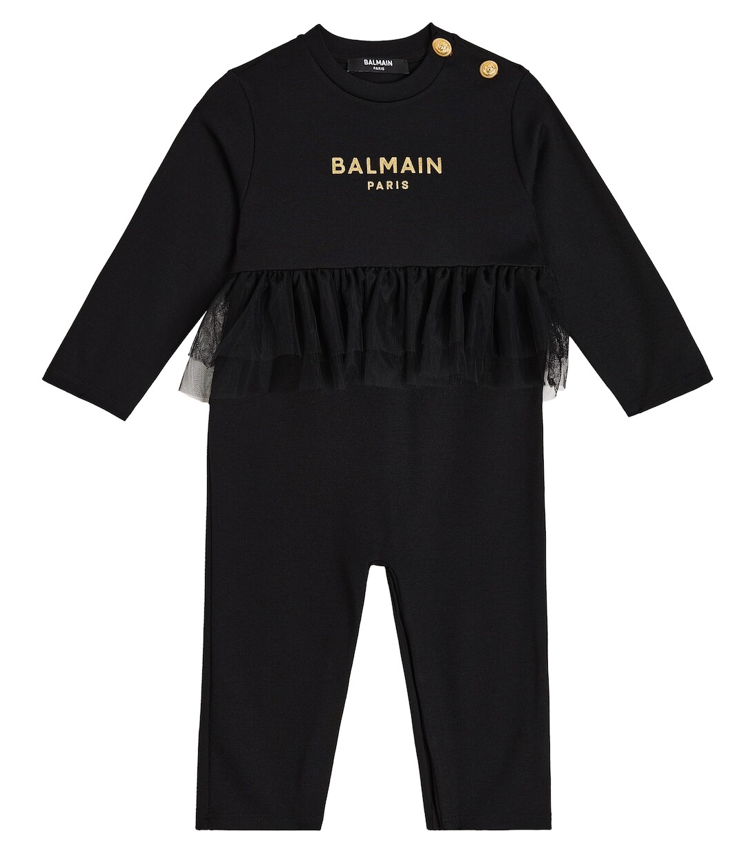 

Детский комбинезон с логотипом Balmain Kids, черный