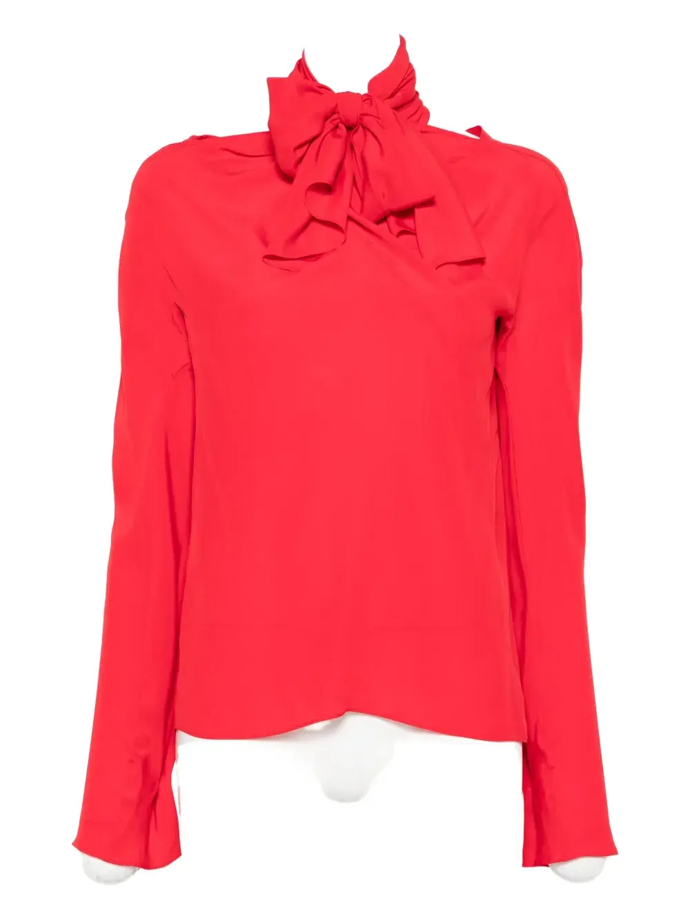 

Блузка с длинными рукавами и бантом на воротнике Rochas, красный