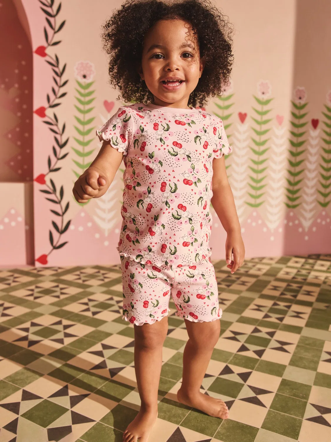 Пижама детская Cherry Print, 3 шт, Cath Kidston, розовый/белый — фото 4