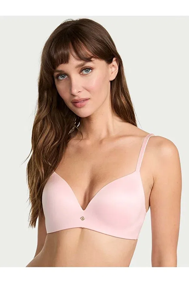 Женский бюстгальтер без косточек с цветочным принтом So Obsessed Smooth Wire-Free Push-Up Bra Victoria'S Secret, Angel Pink