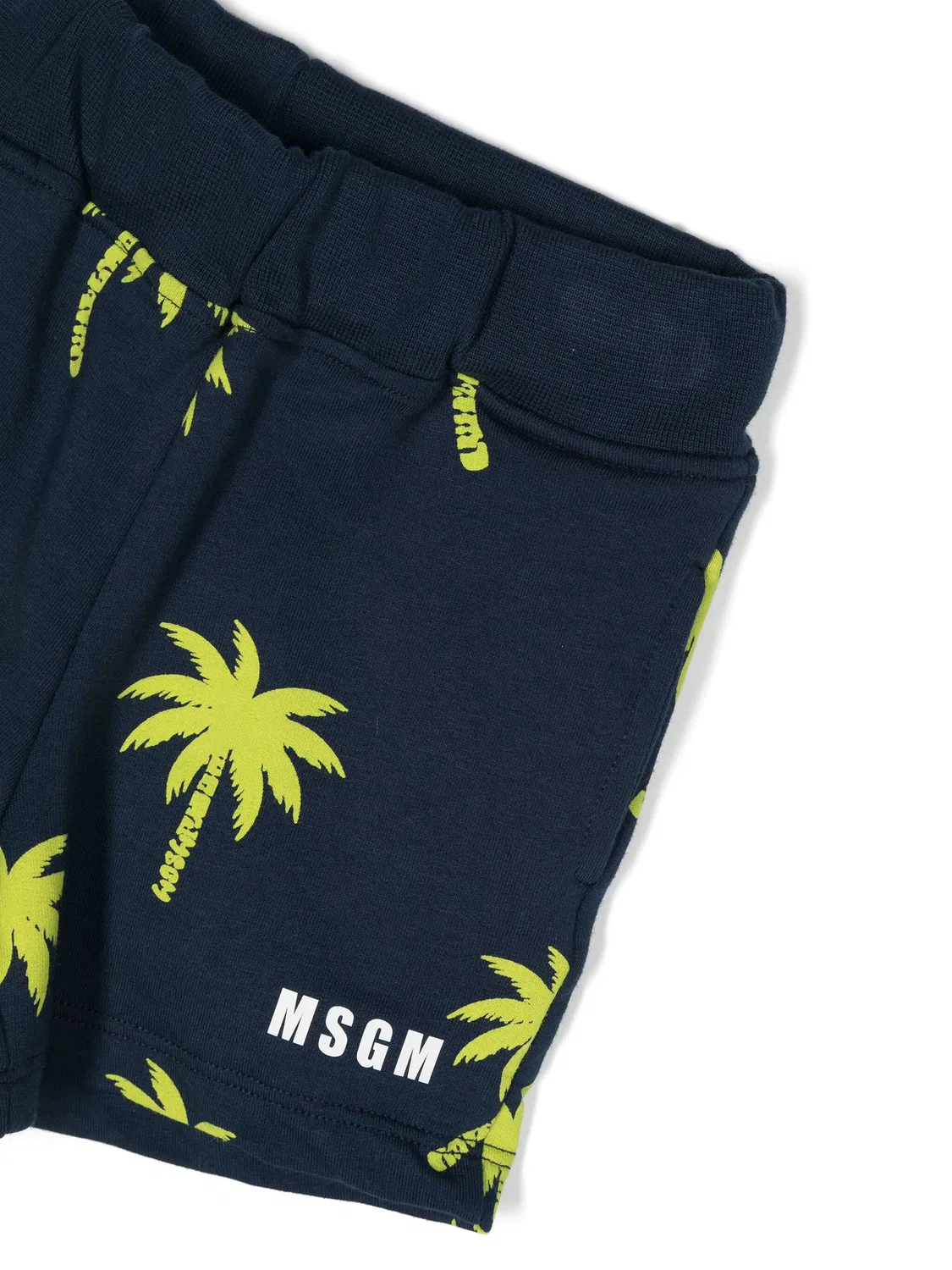 Комплект шортов с принтом пальм MSGM, белый/темно-синий/зеленый — фото 3