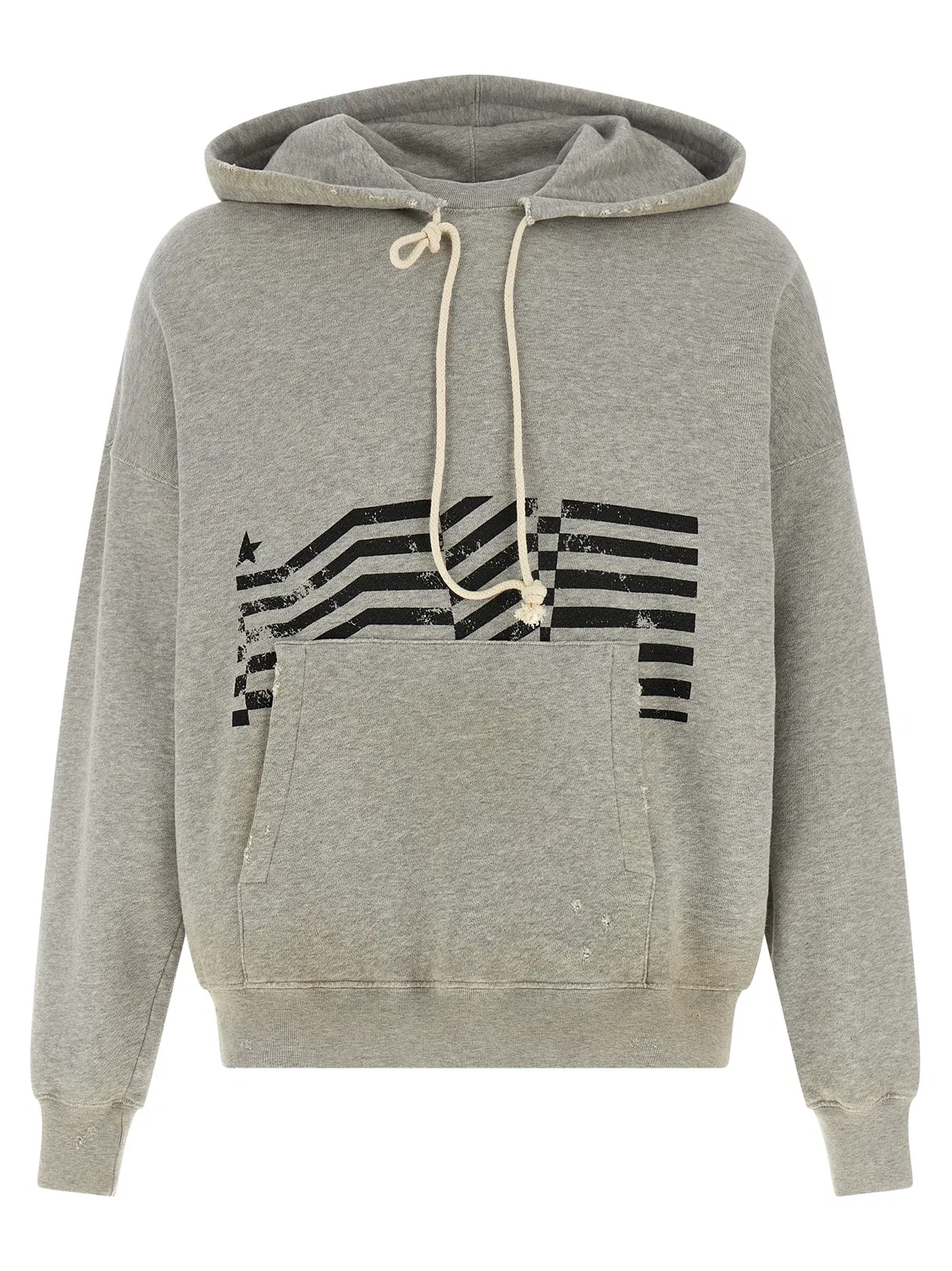 Мужское хлопковое худи с принтом Golden Goose, Gray