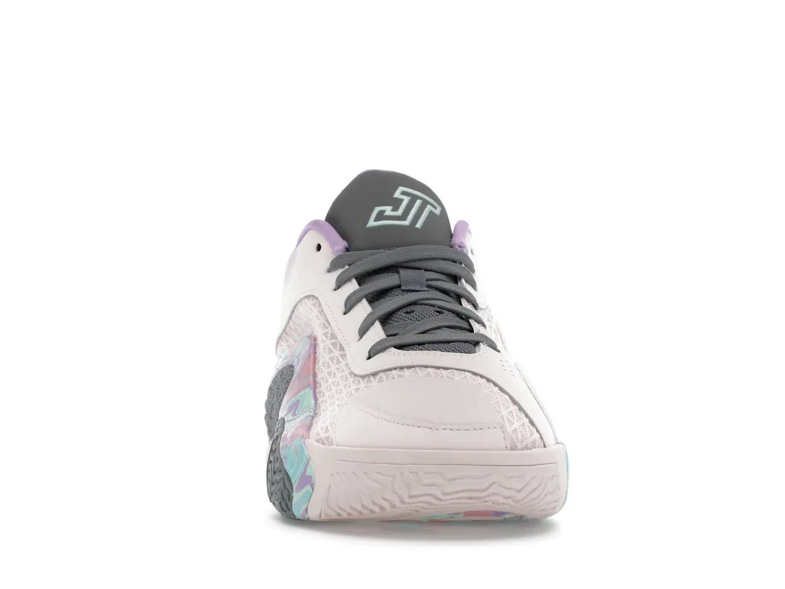 Детские кроссовки для мальчиков с длинным шнурком Jordan Tatum 2 Jordan, Light Soft Pink Mint Foam Smoke Lilac Medium Soft Pink Copa — фото 2