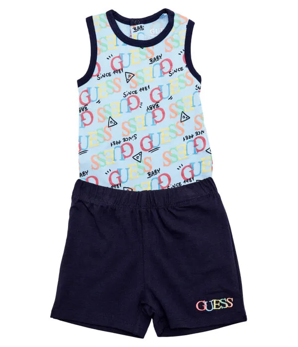 Детский комплект для мальчиков из хлопка с эластаном Guess, Blu Marino
