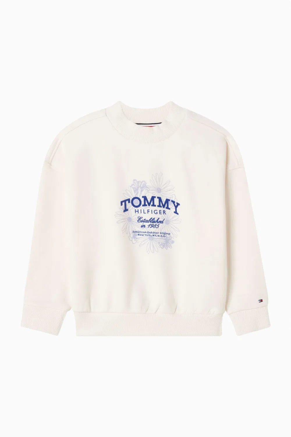 Свитшот с принтом Flock Flower Tommy Hilfiger, белый