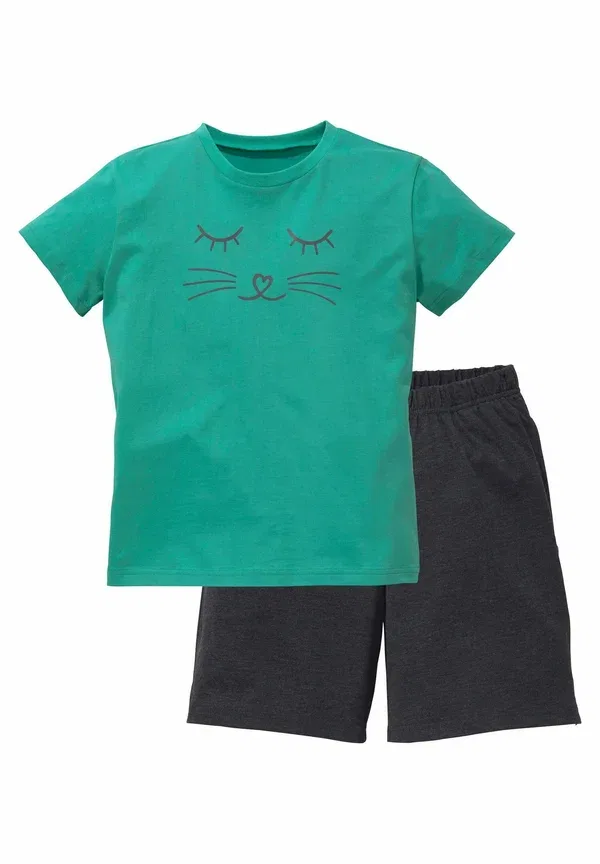Пижама комплект с принтом Pyjama set Vivance, тюркис-антрацит-мелированный — фото 2