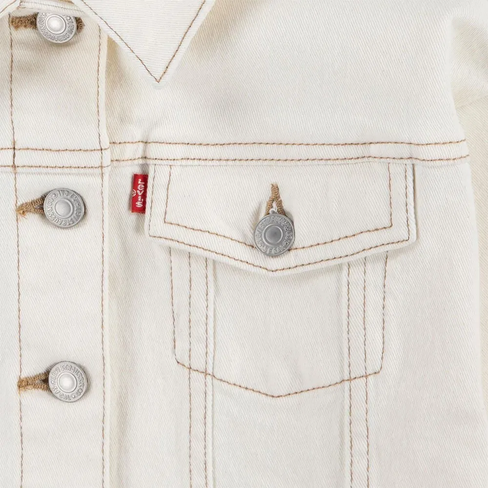 Детская джинсовая куртка оверсайз без капюшона Levi's, Beige — фото 4