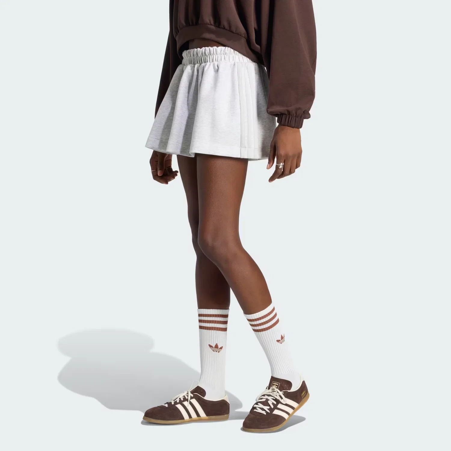 Женская юбка свободного кроя adidas Originals, светло-серый меланж