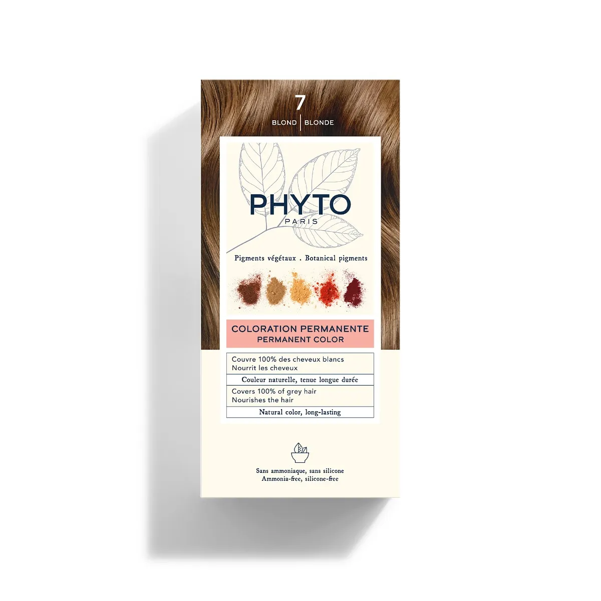 

Phyto Phytocolor 7 Blonde Перманентное окрашивание без аммиака 100% покрытие седых волос