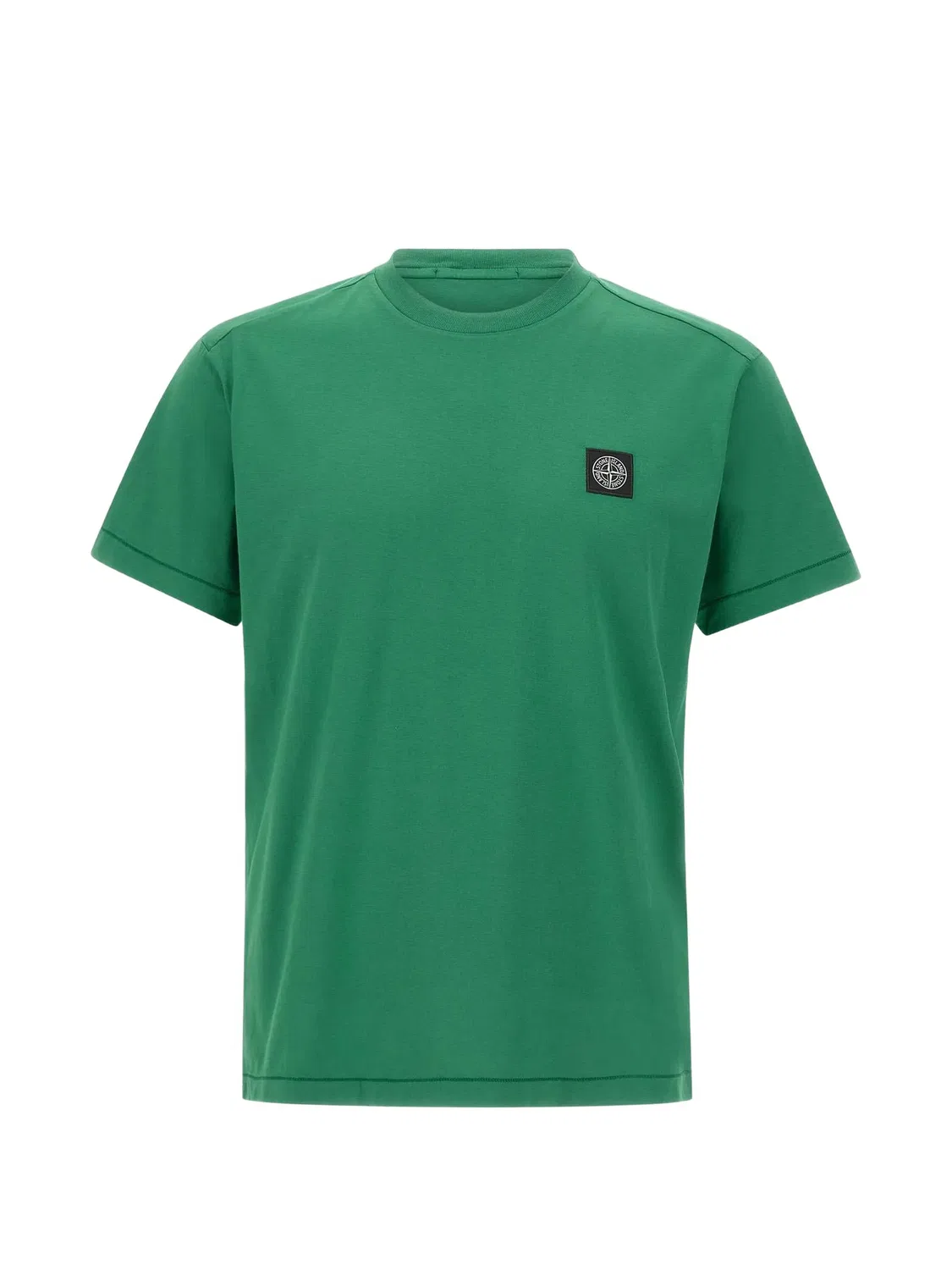 Футболка с зеленой нашивкой Stone Island, зеленый