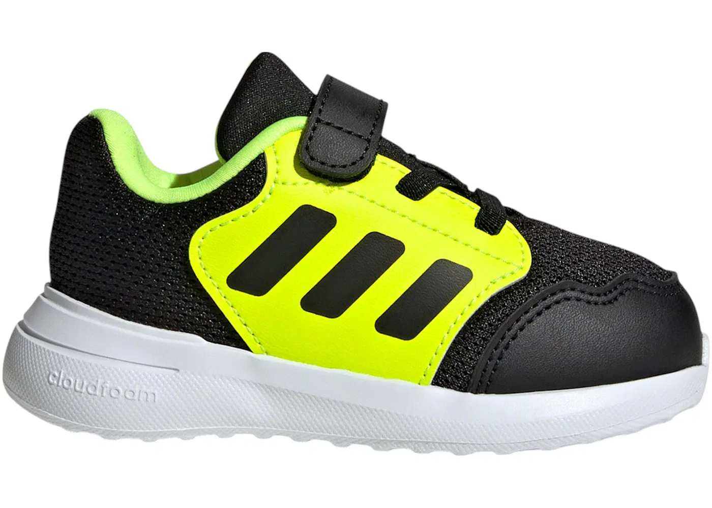 Детские кроссовки с застежкой-липучкой Adidas Tensaur Run 3.0, Core Black/Core Black/Lucid Lemon
