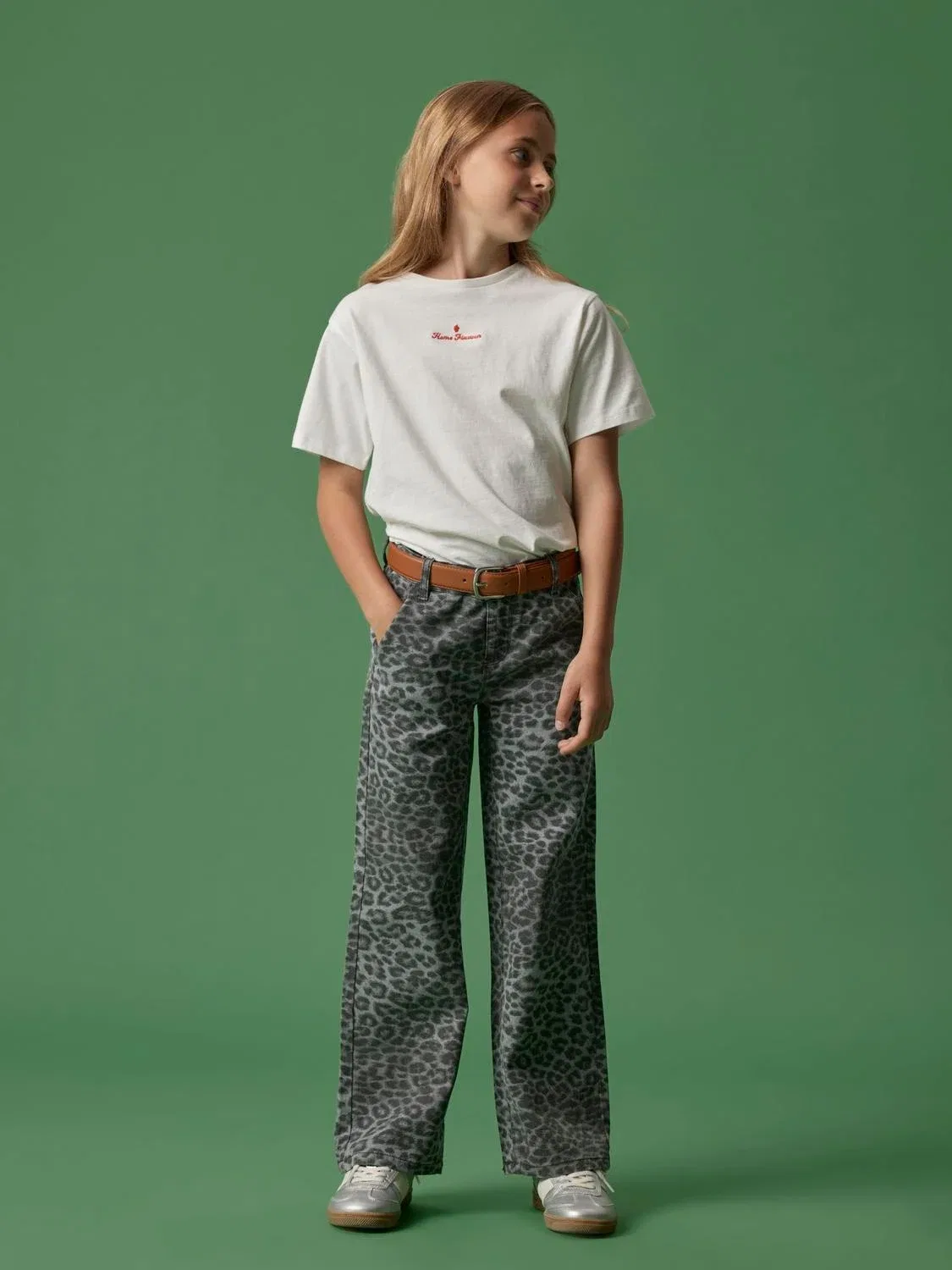 Брюки с леопардовым принтом NKFROSE WIDE TWI PANTS Name It, ночной — фото 4