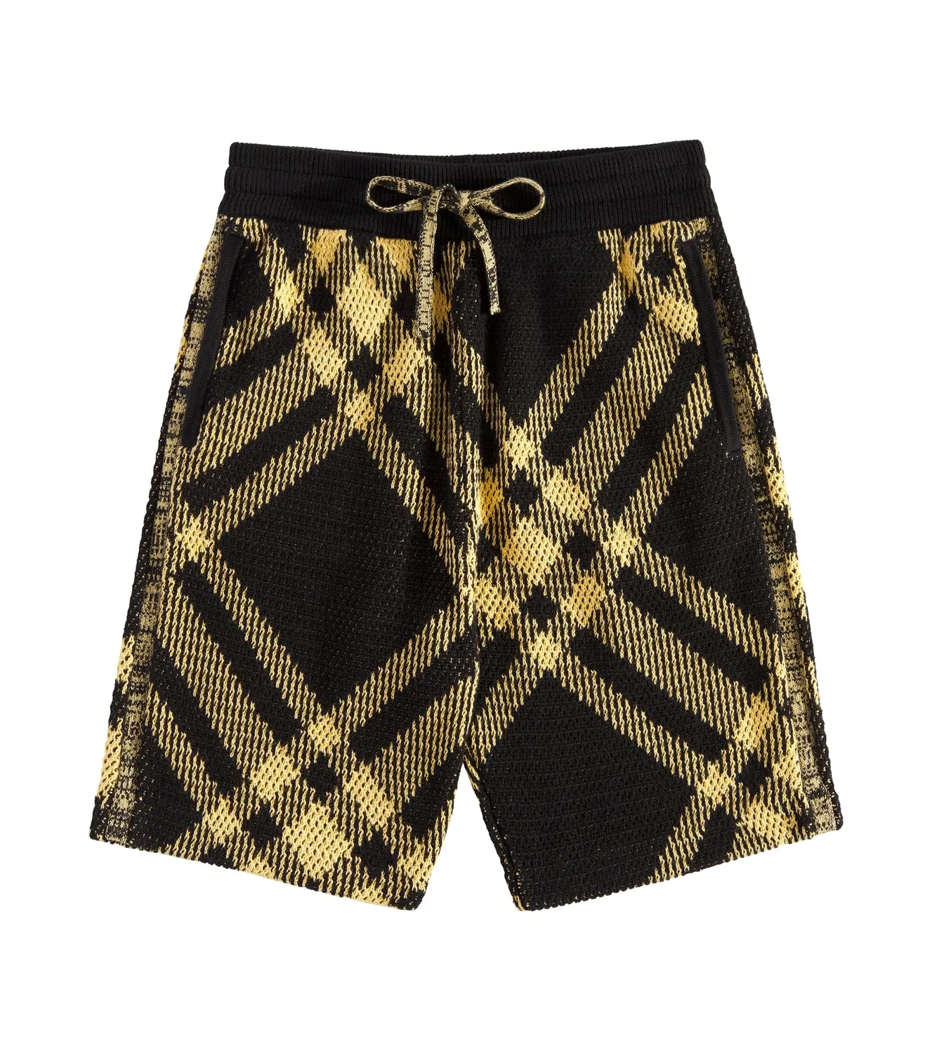 Шорты хлопковые с узором Burberry Kids, черный