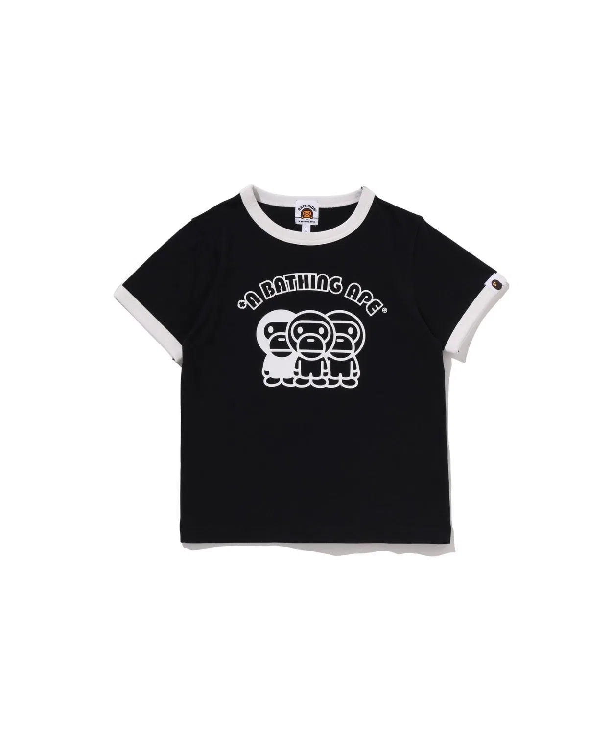 Детское футболка с коротким рукавом и принтом BABY MILO TRIM TEE A BATHING APE, Black