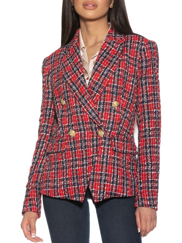 

Двубортный пиджак в клетку Alexia Admor Brown plaid