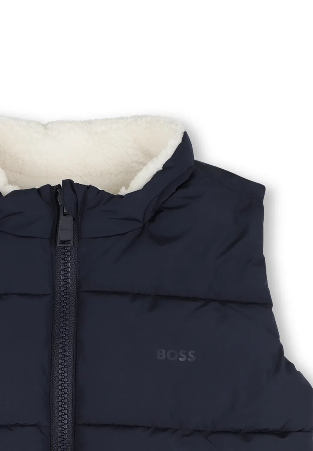 Двусторонняя пуховая куртка для детей и подростков - жилет Boss Kidswear, Ivory — фото 3