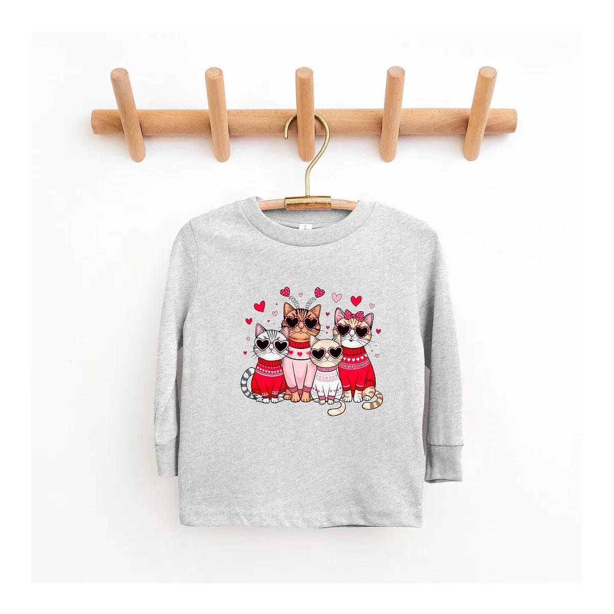 Детский лонгслив с принтом Valentine Kittens The Juniper Shop, White