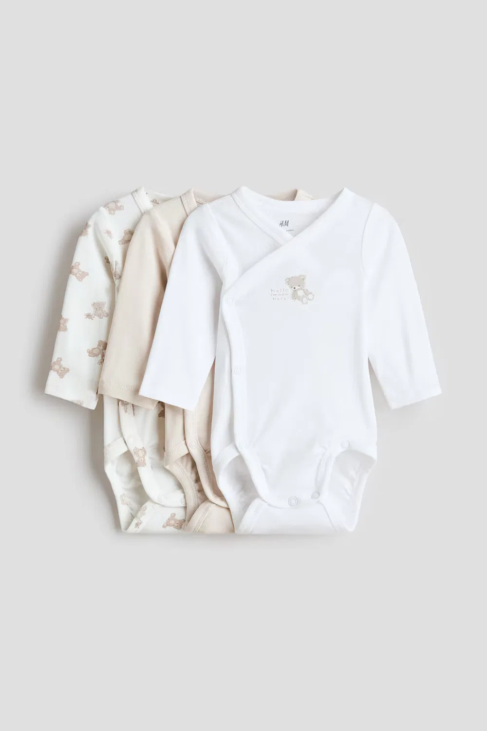 Комплект из 3 боди-обертываний H&M, Weiß/Teddybären