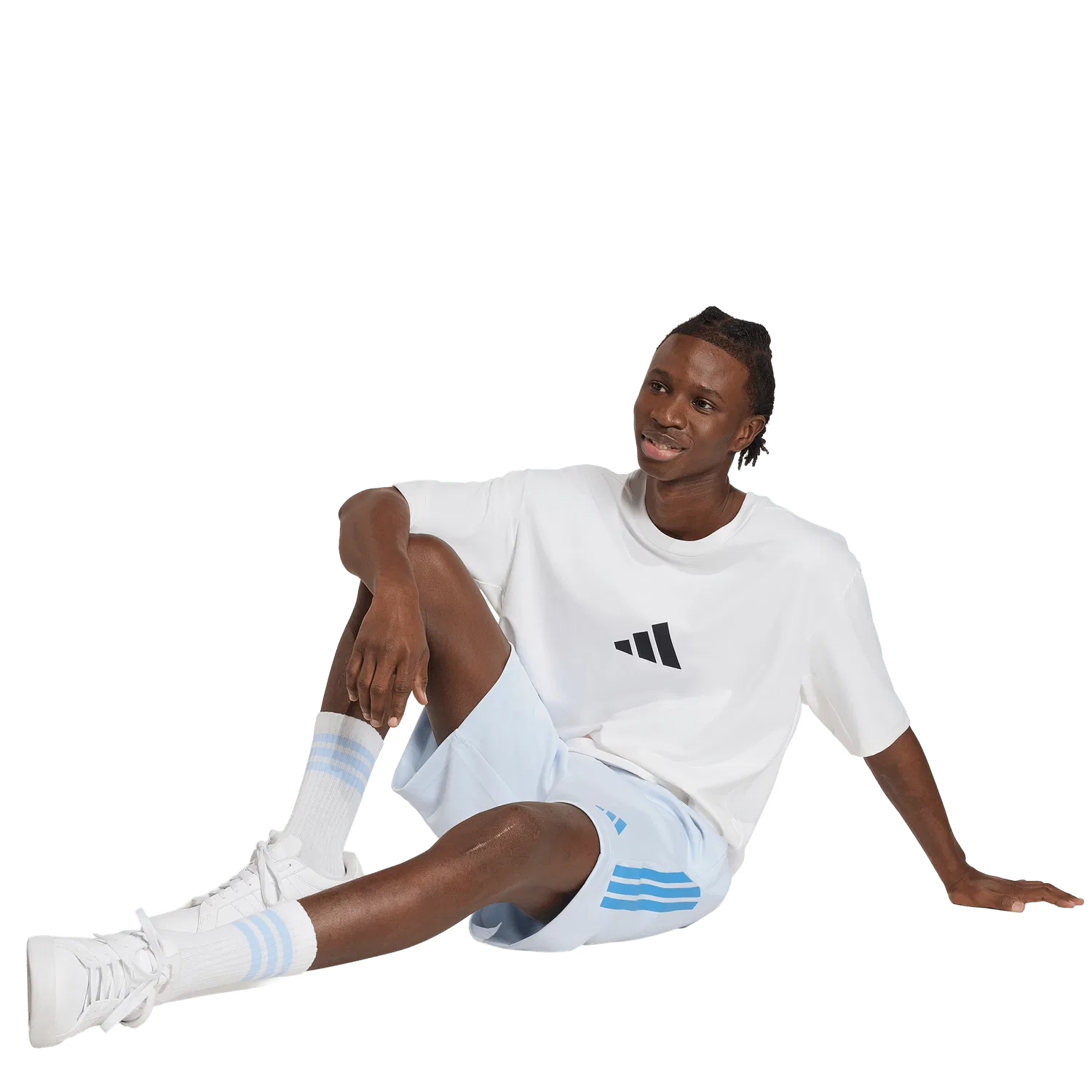 Мужские спортивные шорты средней посадки Adidas, серый — фото 4