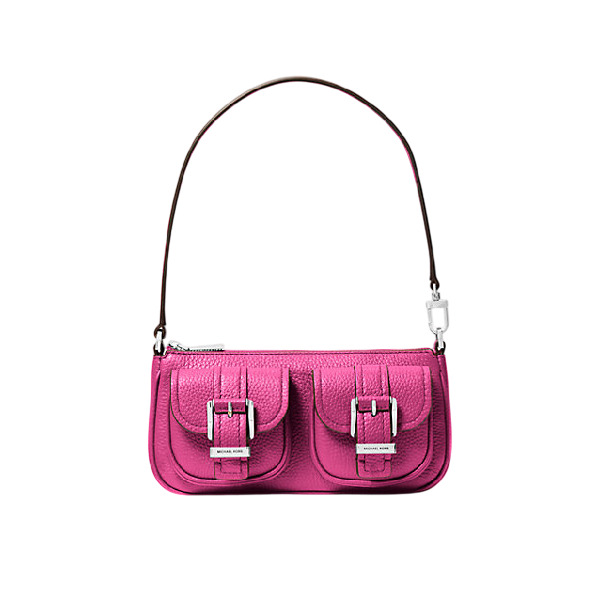 

Сумка Michael Michael Kors Zoe Small Pebbled Leather Pochette, ярко-розовый
