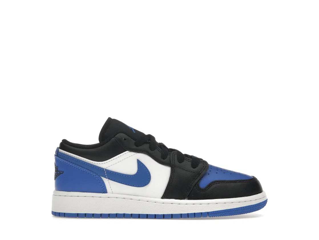 Детские кроссовки с перфорированным носком Jordan 1 Low SE Alternate Royal Toe Jordan, White/Black/White/Royal Blue