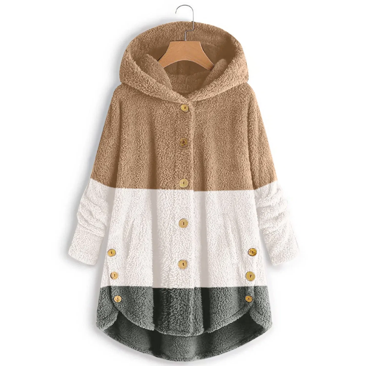 Женская куртка из флиса с капюшоном, Teddy Fleece Jacket, cachi — фото 2