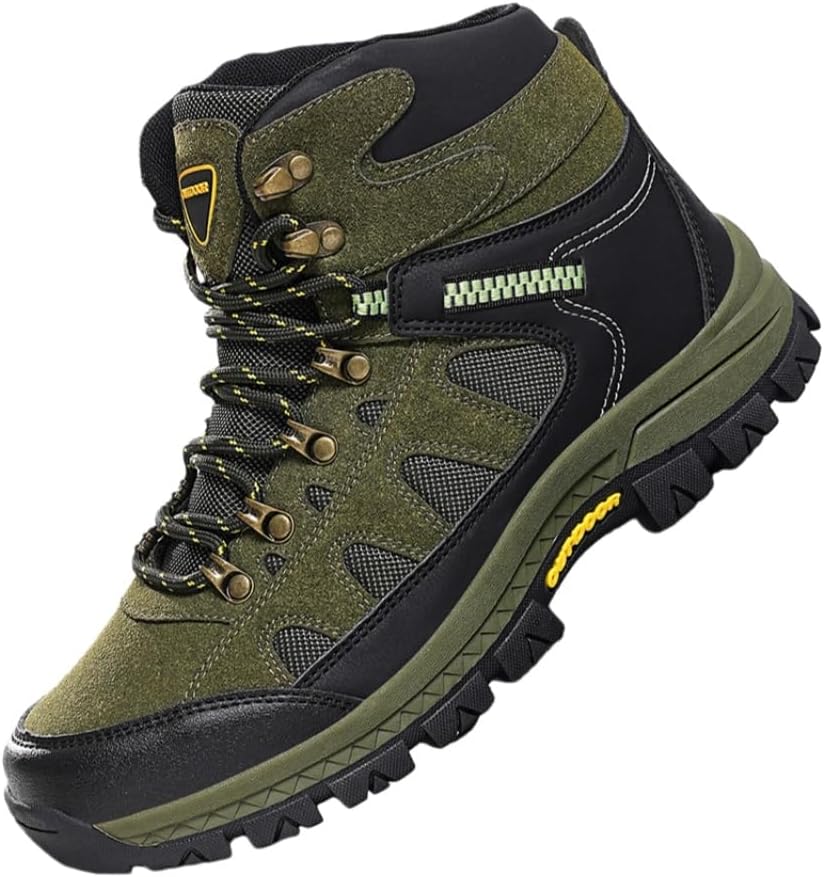 

Мужские повседневные туристические ботинки - водонепроницаемые, легкие, средней высоты, высокой голени, походные ботинки типа «борд», стильные и удобные туристические ботинки Fmshi, зеленый