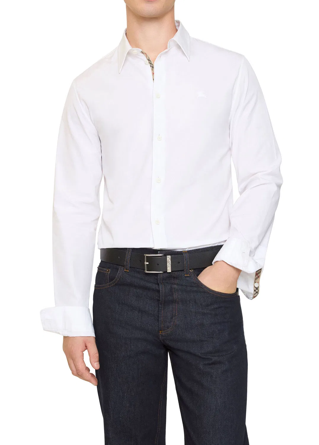 Рубашка Burberry Classic Fit, хлопковый поплин, белый — фото 4