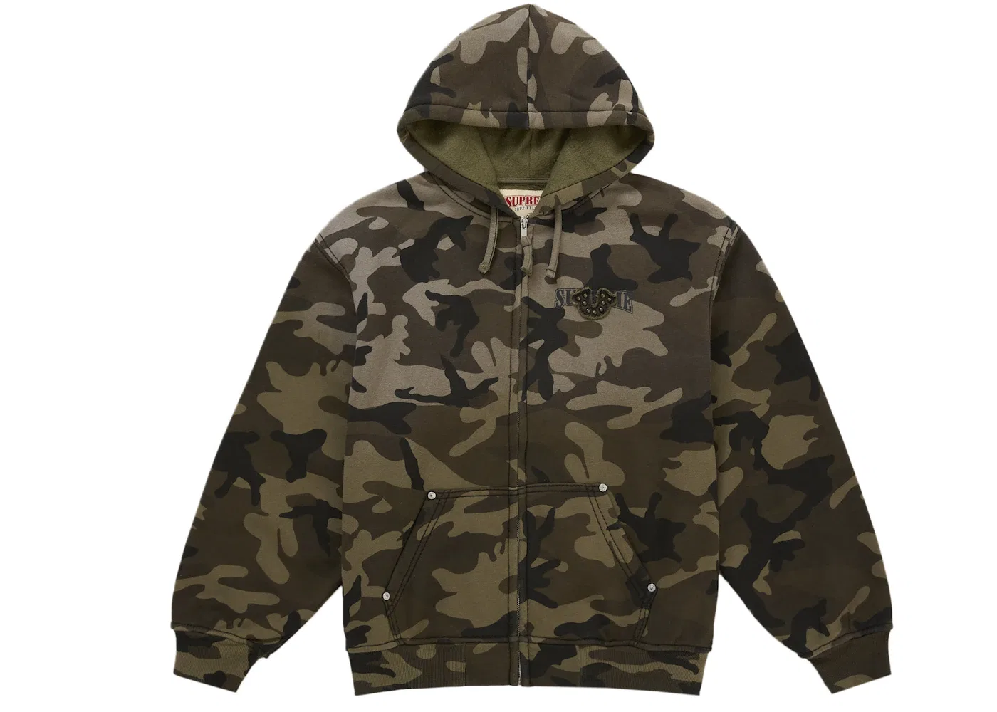 Мужская худи с капюшоном с принтом Sweatshirt (FW25) Supreme, Woodland Camo