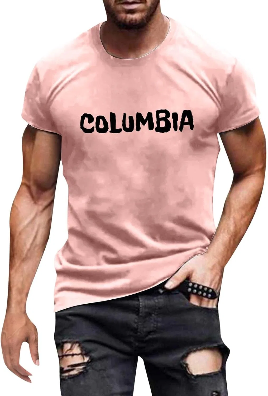 Мужская футболка с городским принтом Long Sleeve, Pink