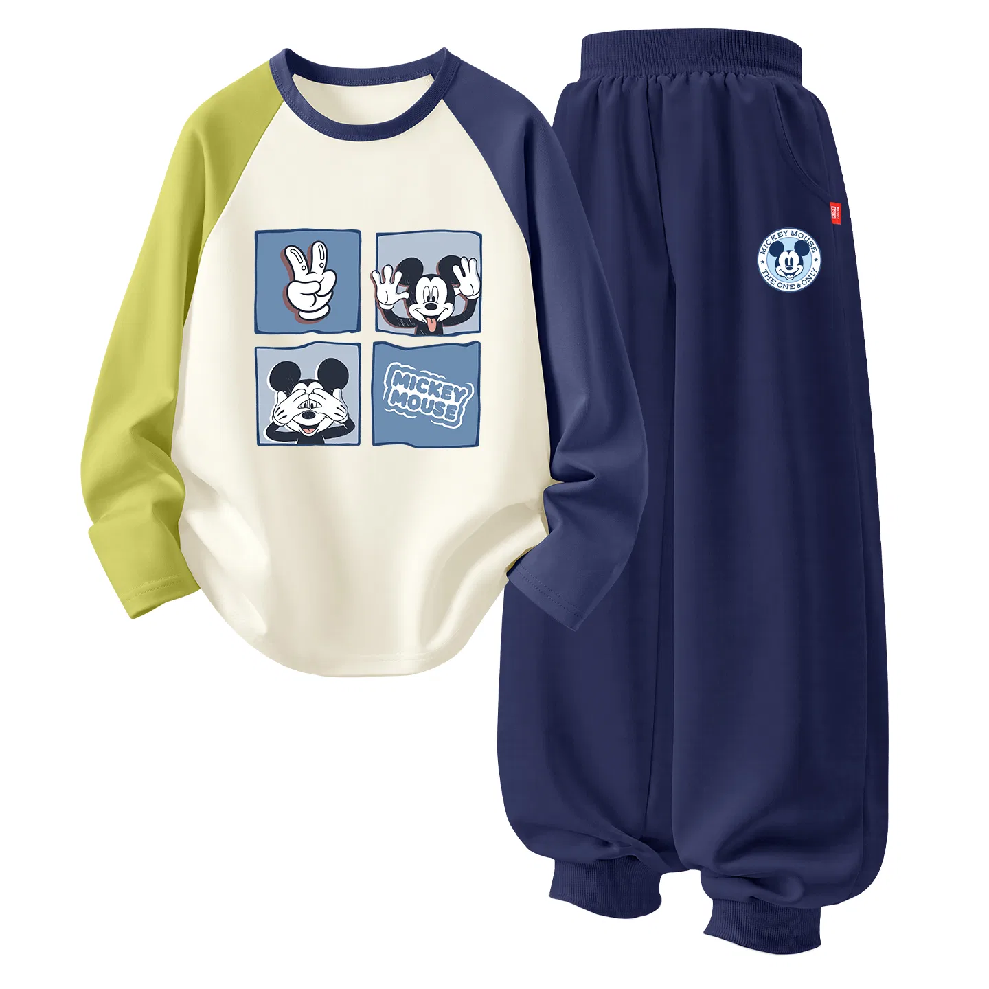 Детский спортивный комплект с принтом Mickey Mouse Disney, Di Square Green Blue+Di Round Logo Mickey Mouse K Navy Blue