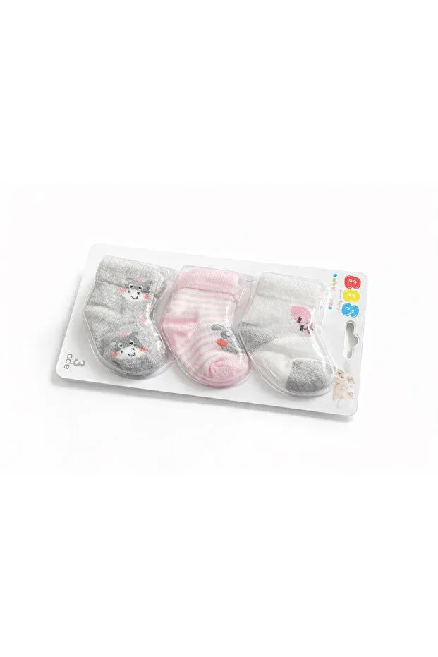 Детские носки для новорожденных девочек хлопковые Basics Atlas Baby House, Figured — фото 3