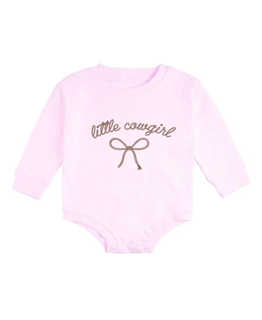 Боди-комбинезон с длинным рукавом Little Cowgirl Western Sweet Wink, Ballet Pink