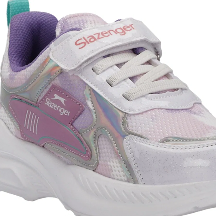 Детские кроссовки с липучками KEMBA Slazenger, Бело-лиловый — фото 4