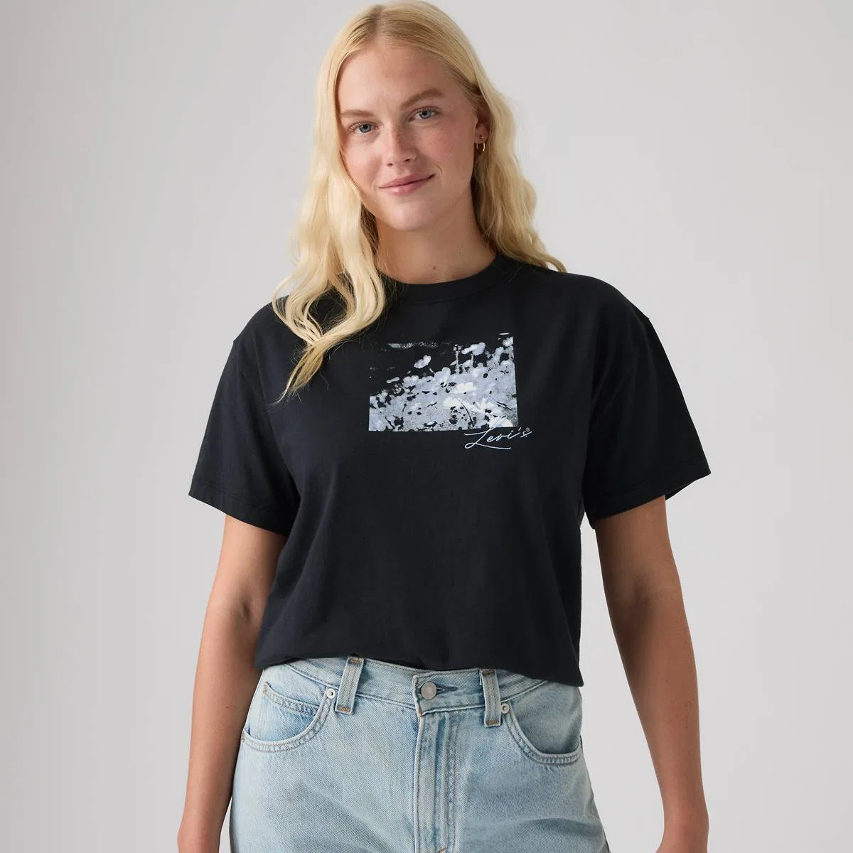 Футболка с графическим принтом на каждый день Levi's, Eternal Flowers Anthracite - Black