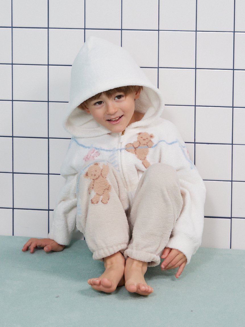 Длинные брюки из жаккарда с рисунком животных от Airy Moco Washing Animal Gelato pique, BEG[037] — фото 4
