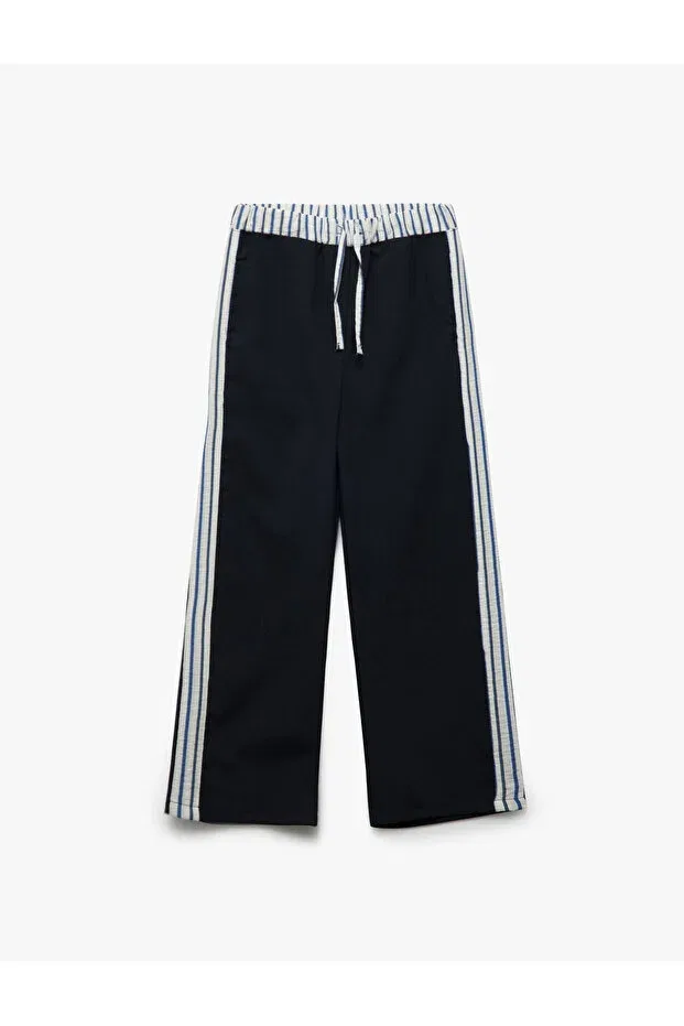 Детские широкие брюки для девочек с принтом Koton, Navy Blue