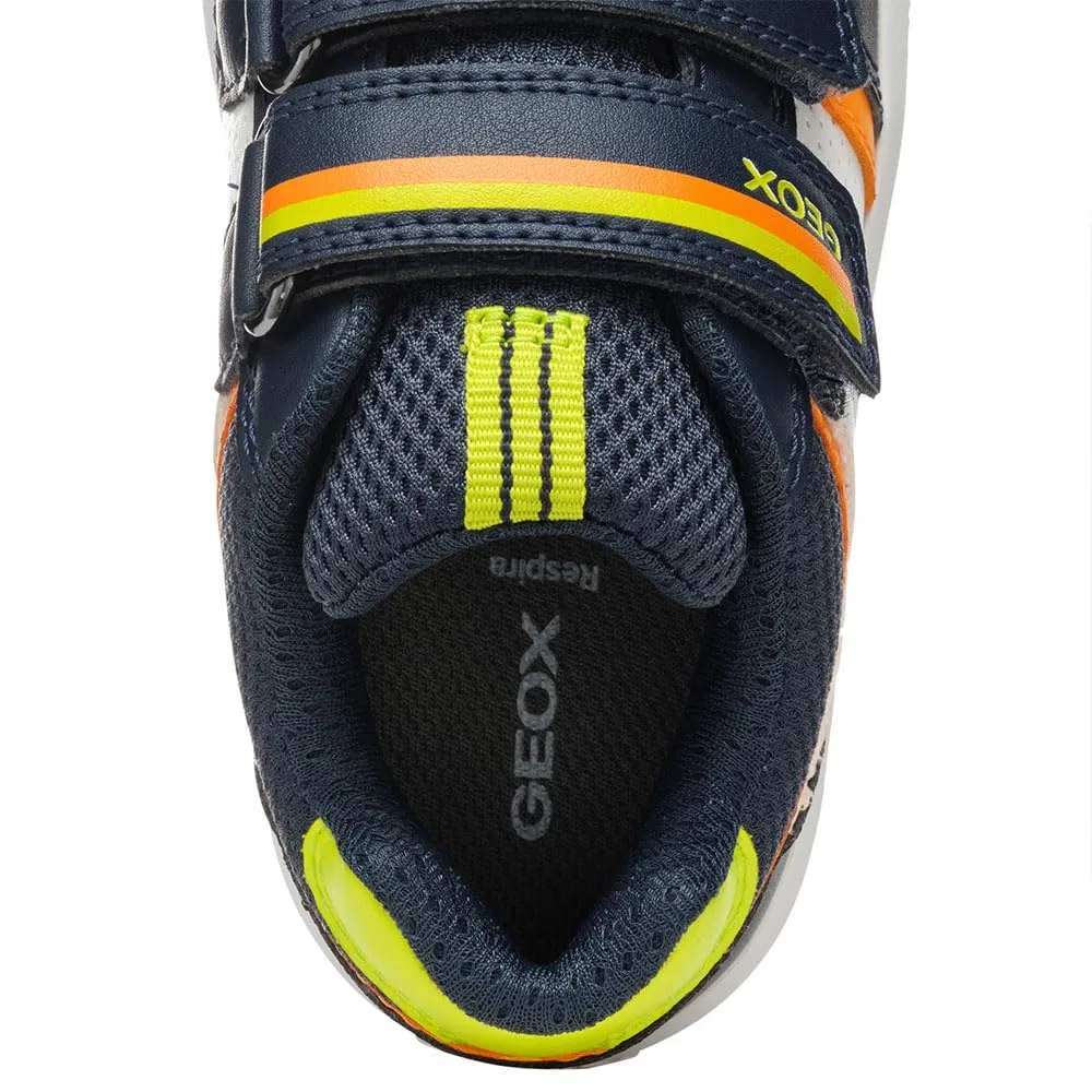 Детские кроссовки для мальчиков с дышащей подошвой J Arzach Boy A Geox, Navy Fluo Green — фото 2