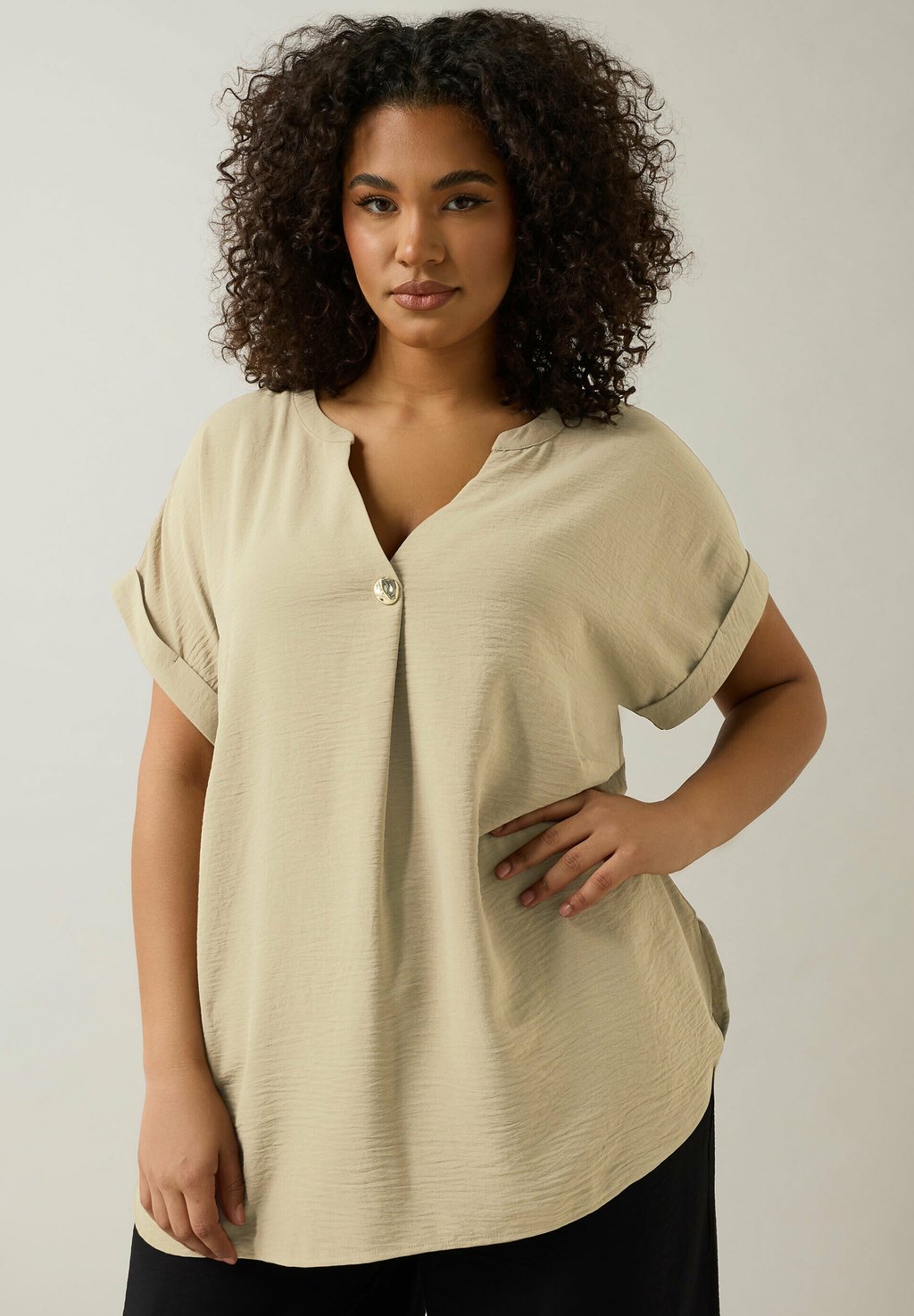 

Блуза STRIPE BUTTON FRONT Evans, бежевый