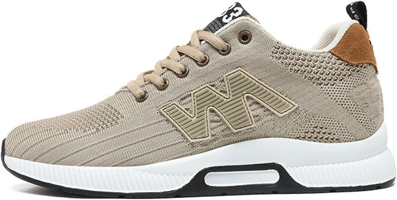 Кроссовки Paar Herrenschuhe mit Erhöhung, lässige Mesh-Sneaker, leichte, atmungsaktive Sportschuhe zum Schnüren mit verstecktem Hebeabsatz für Männer, cm Generic, Braun